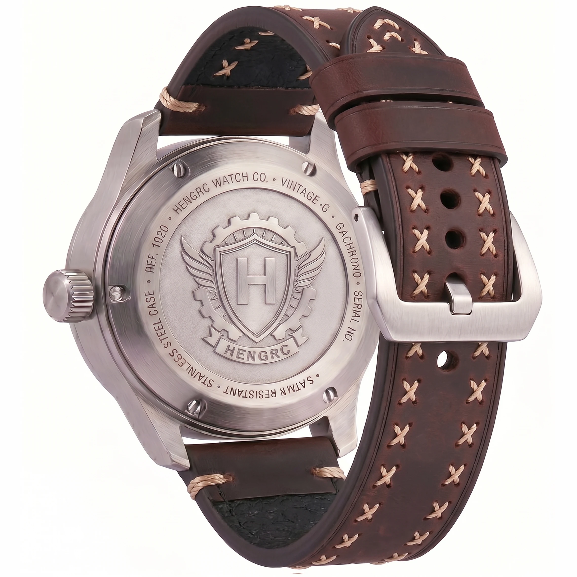 

Thick Genuine Leather Watch Band 22 24mm Rugged Handmade Stitching Strap Compatible with Panerai Heavy Duty Watches Men