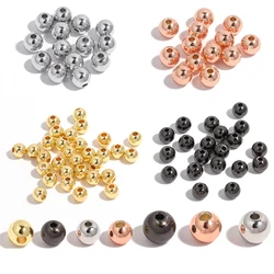 10-50pcs/Lot Copper Metal Beads Smooth Round Balls Loose Spacer Beads For Jewelry Making Diy Handmade Jewelry Findings Accessory