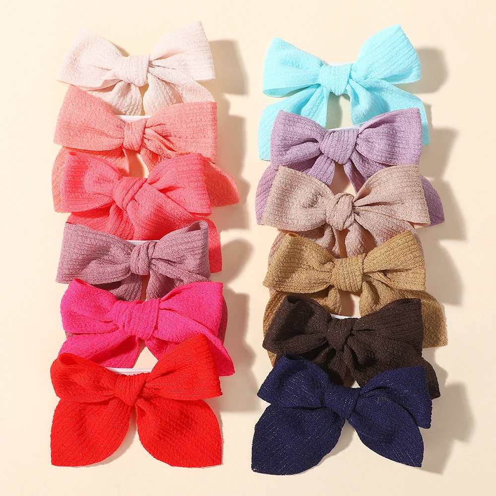 30Pcs Zufällige Farbe Baumwolle Haar Bögen Haar Clips Für Baby Mädchen Boutique Haarnadeln Barrettes Headwear Kinder Haar Zubehör