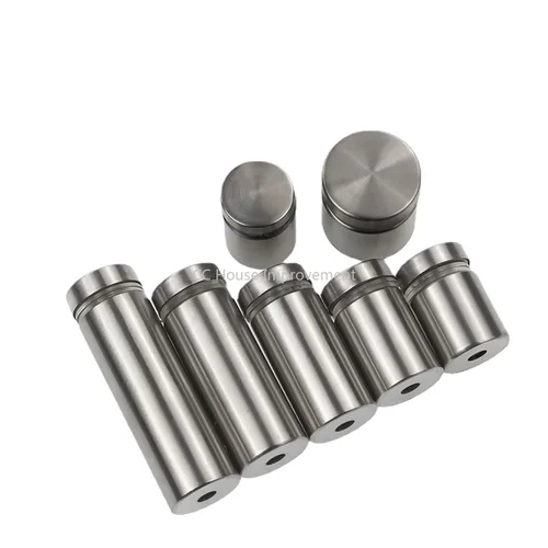 Imagen 2 del producto 10 Uds sujetadores de vidrio 19mm Acero inoxidable acrílico publicidad separadores Pin clavos cartelera tornillos de fijación Hardware