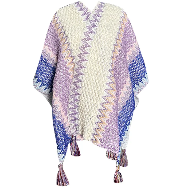 

Этническая вязаная накидка-шаль для женщин – теплый и уютный плед для путешествий с толстым слоем для стильной верхней одежды