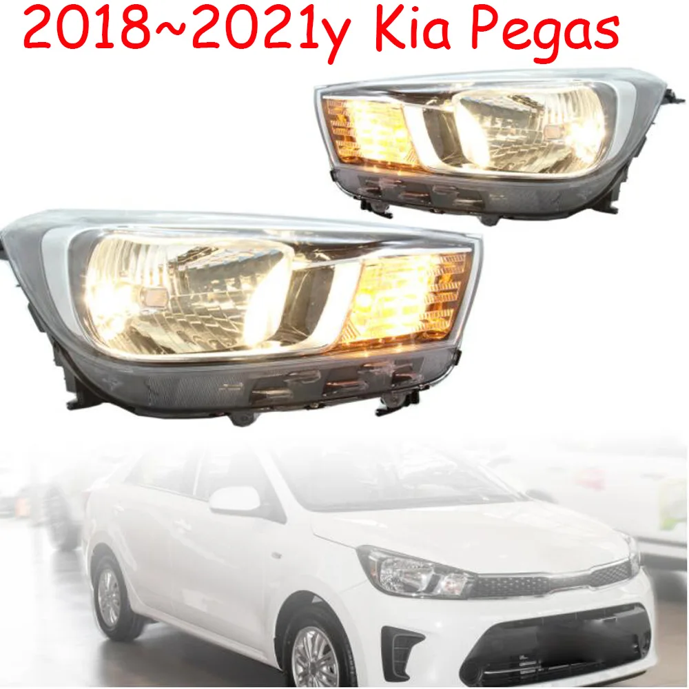 Фара для Kia Pegas, дневные ходовые огни, аксессуары для автомобиля Ceed, галогенная лампа, 2018-2021 гг., фара для Pegas, противотуманный свет.
