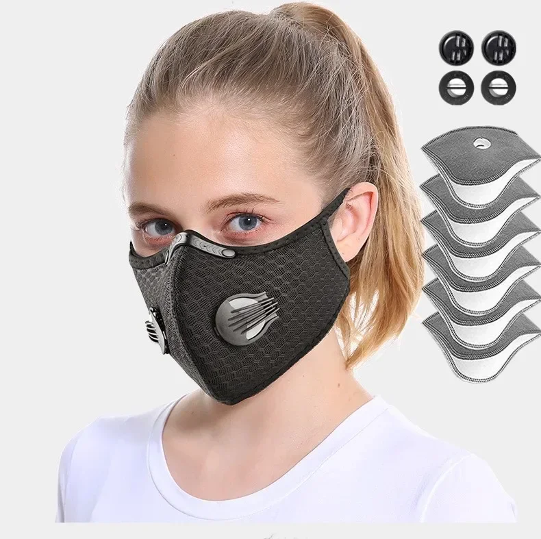 

Sport Mask Cycling Face Mask Activated Carbon Filter Breathing Valves With Filter