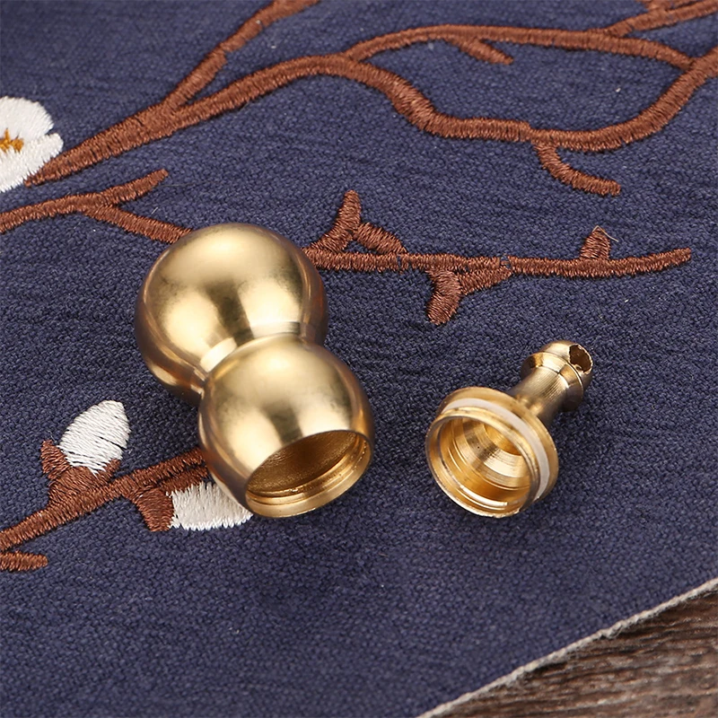 Chinese Feng Shui Gourd Brass Mental For Enhance Buddhist Good Luck Brass Gourd Pendant Can Hold Cinnabar Keychain Accessories
