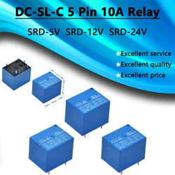 Relay SRD-05VDC-SL-C SRD-12VDC-SL-C SRD-24VDC-SL-C 5 pin 10A/relay SRD-5V SRD-12V SRD-24V DC-SL-C