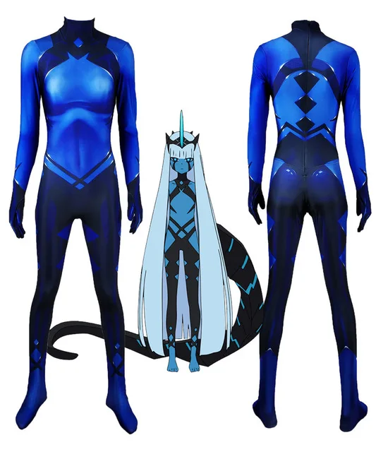 Adults Klaxosaur Princess Darling In The Franxx 001 Cosplay Costumes Girls Superhero Zentai Suit Halloween Bodysuit