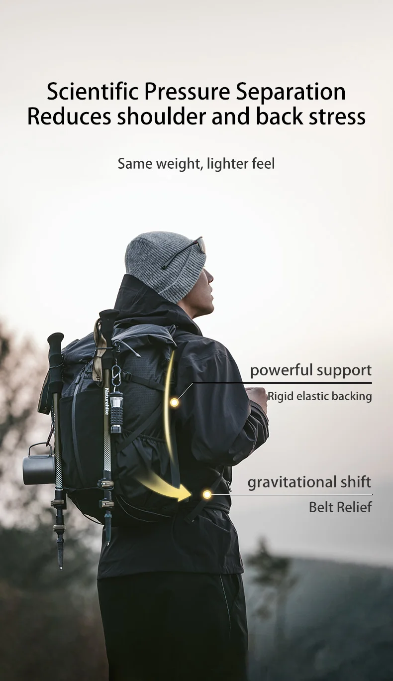 Naturehike Helium 30L Reiserucksack für Herren und Damen, Klettertasche für Outdoor-Sportarten, Wandern, Bergsteigen, ultraleicht, großes Fassungsvermögen – Detail 3