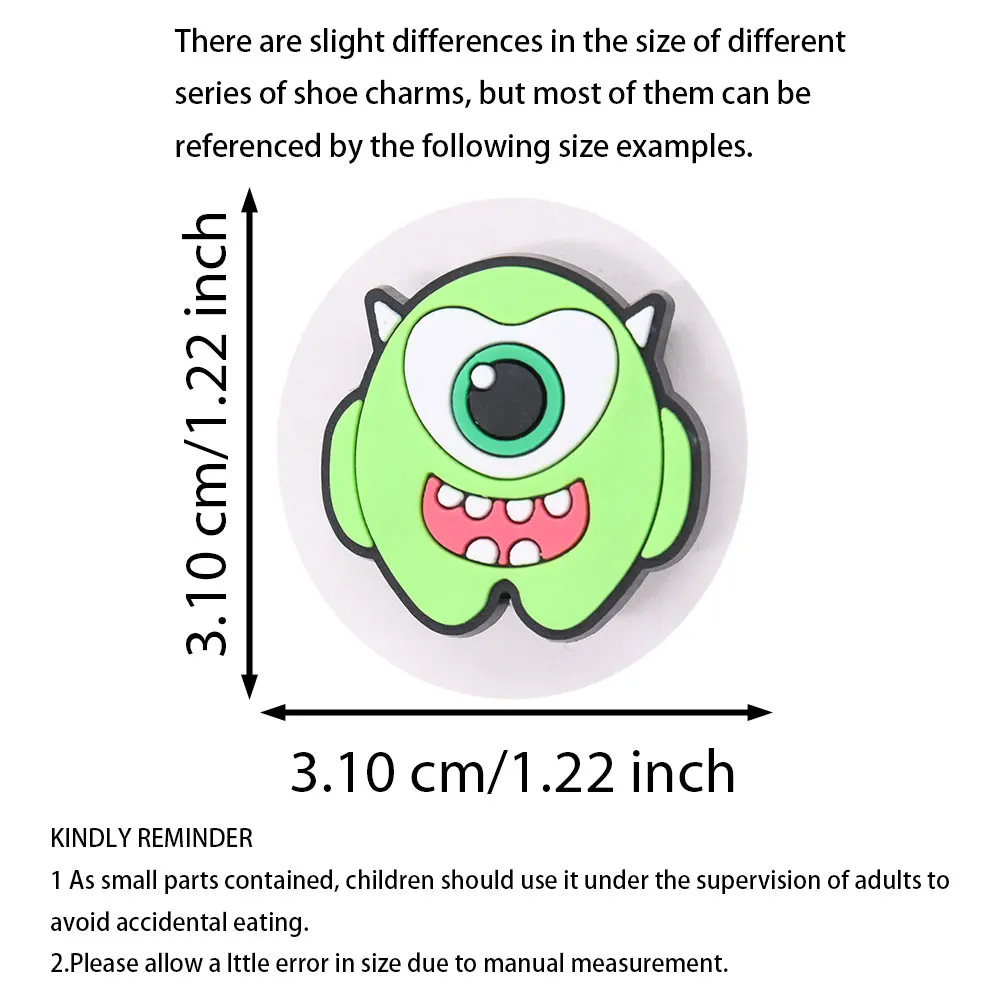 1pcs Cartoon Monster Eyes PVC Sandals Shoe Charms Kids Funny Accessories Garden Shoe Buckle Decorations Kid Holiday Present