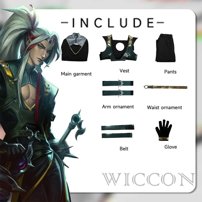 Game LOL Heartsteel Yone Cosplay Costume Yone New Skin Cosplay Uniform Full Set The Unforgotten Yone Halloween Costumes for Men