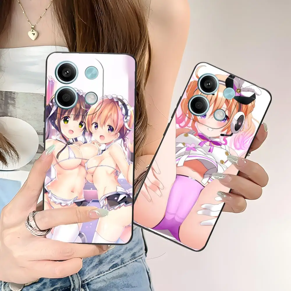 حافظة هاتف لهاتف POCO M6 M5 M4 M3 X7 X6 X5 X4 X3 F6 F5 F4 Pro GT 5G غطاء حماية مطبوع ملون فتاة هنتاي Waifu اللطيفة