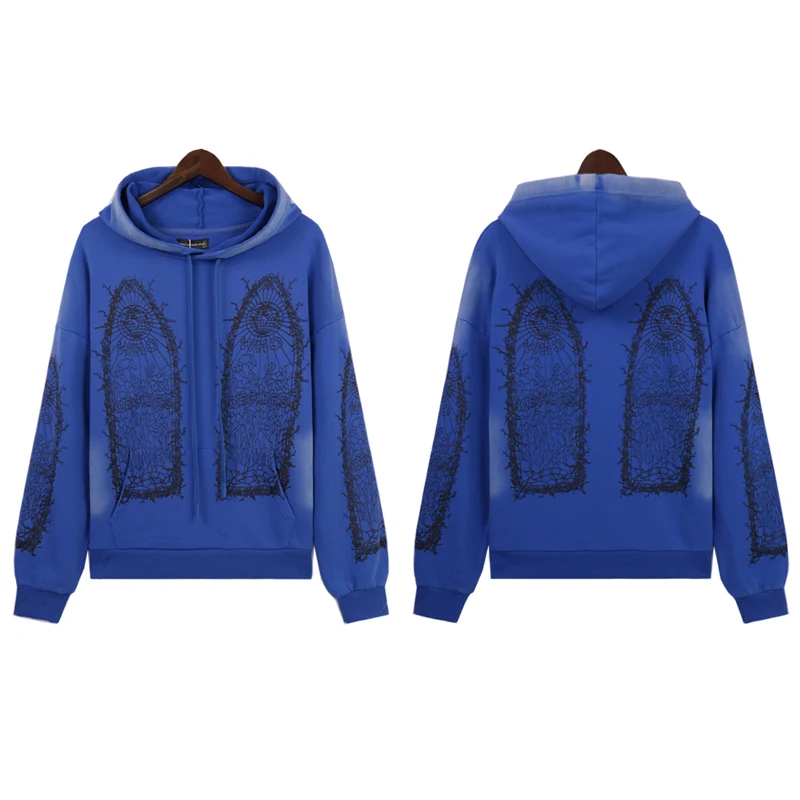 High Quality WHO DECIDES WAR Hoodie Wash Water Do Old Print Cotton Hoody Sweatshirts Spot Inventory