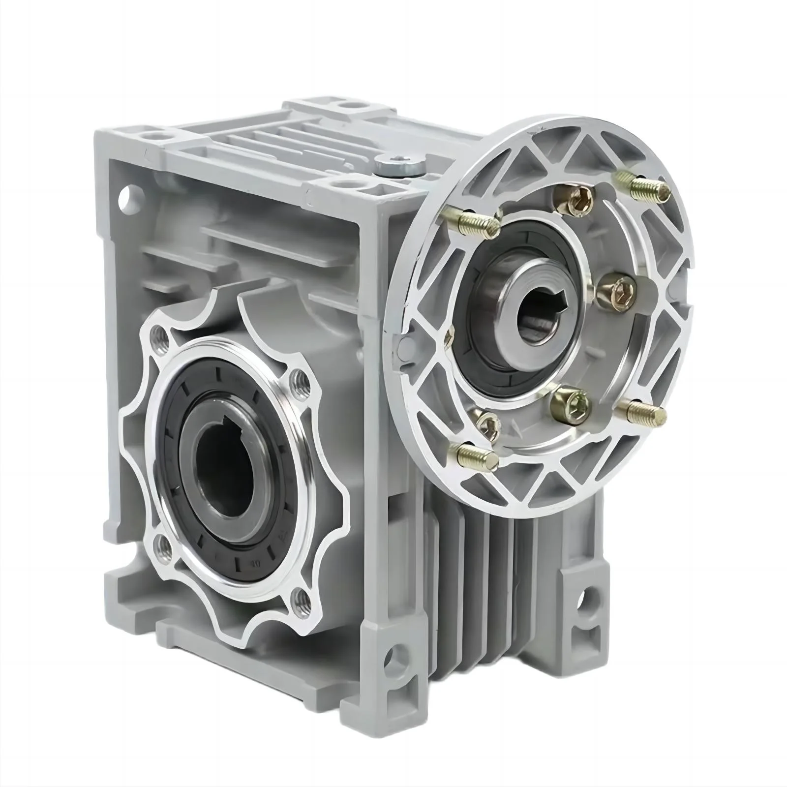 NMRV40 Worm Gear Box Reduction Marine Gearbox 7.5 20 50 60 Ratio Gearbox Reducer Motor Aluminum Worm Speed Gearbox