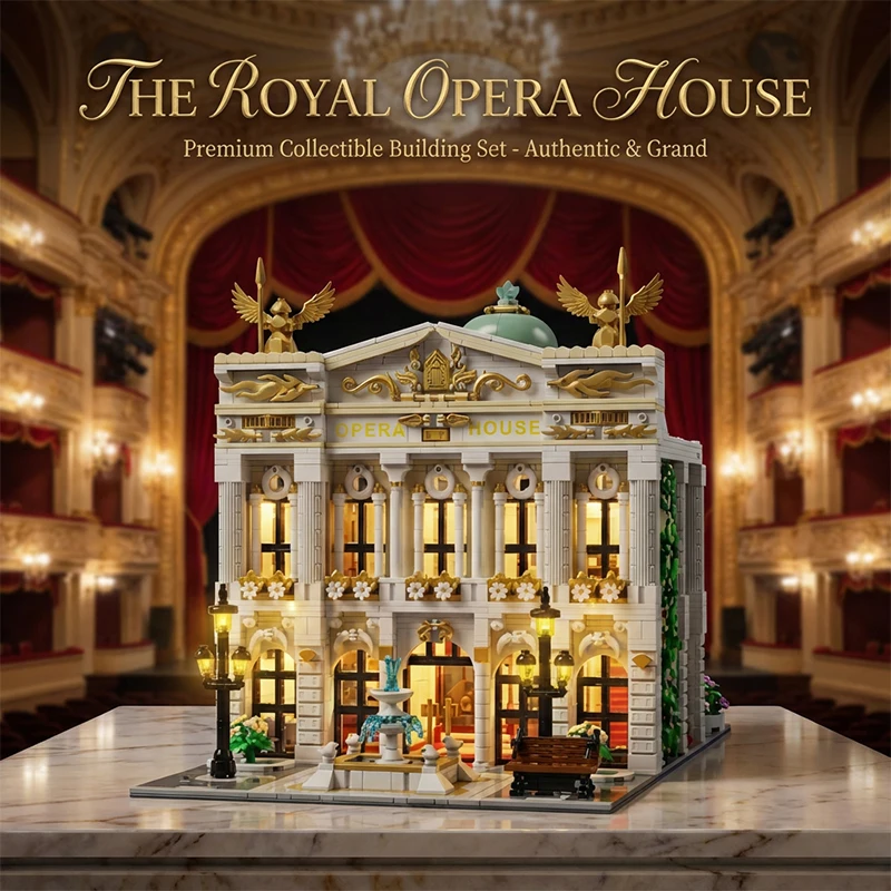 로얄 오페라 하우스 8피규어 모듈형 빌딩 블록 유럽 도시 풍경 건축 브릭 모델 키트 성인 어린이 선물 4490PCS