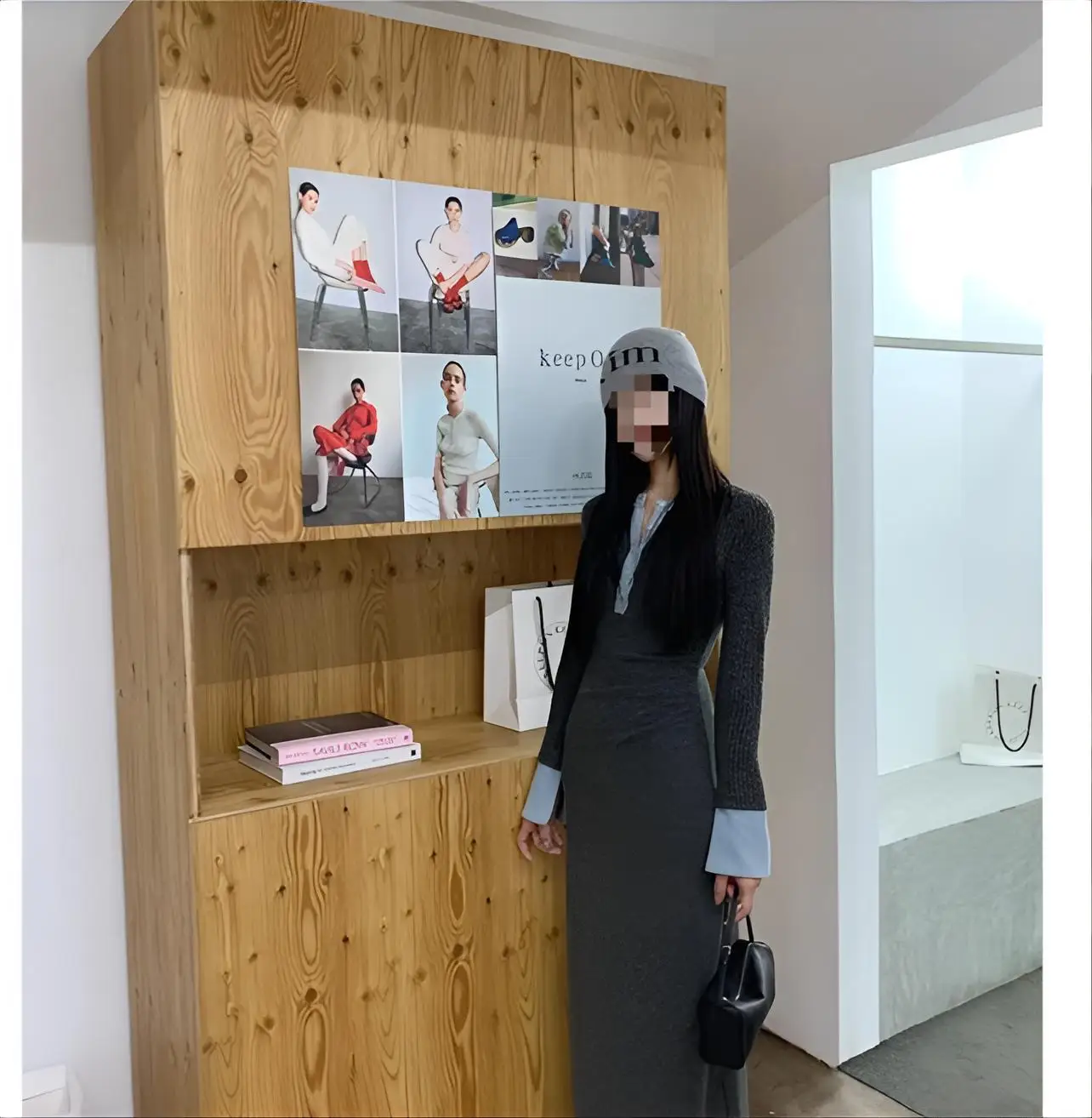 Women's Knee Length Pullover side profile demonstrating knee-length dress silhouette and A-line shaping