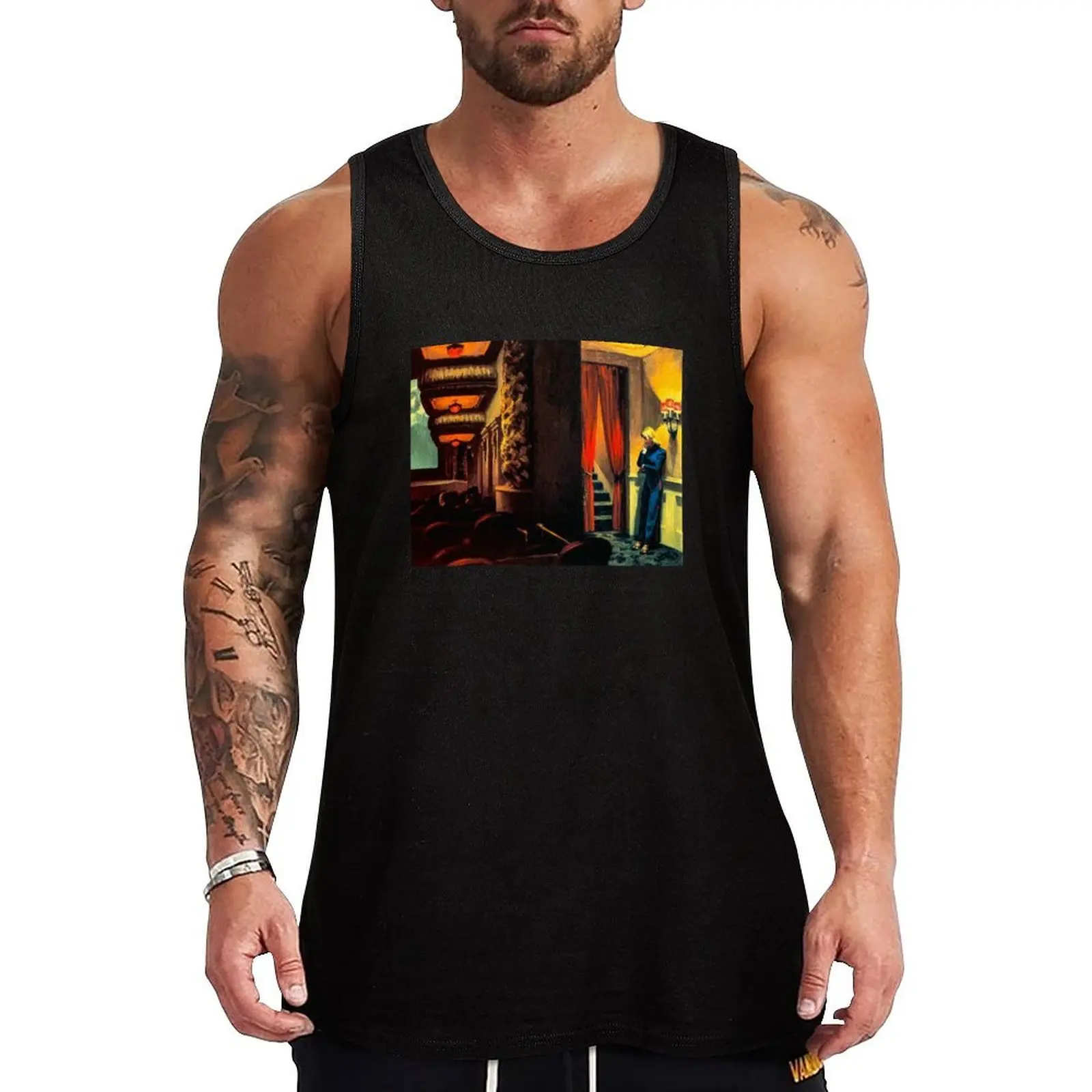 New York Movie by Edward Hopper Tank Top Workwear Tank Top Durable Sleeveless Casual Shirt