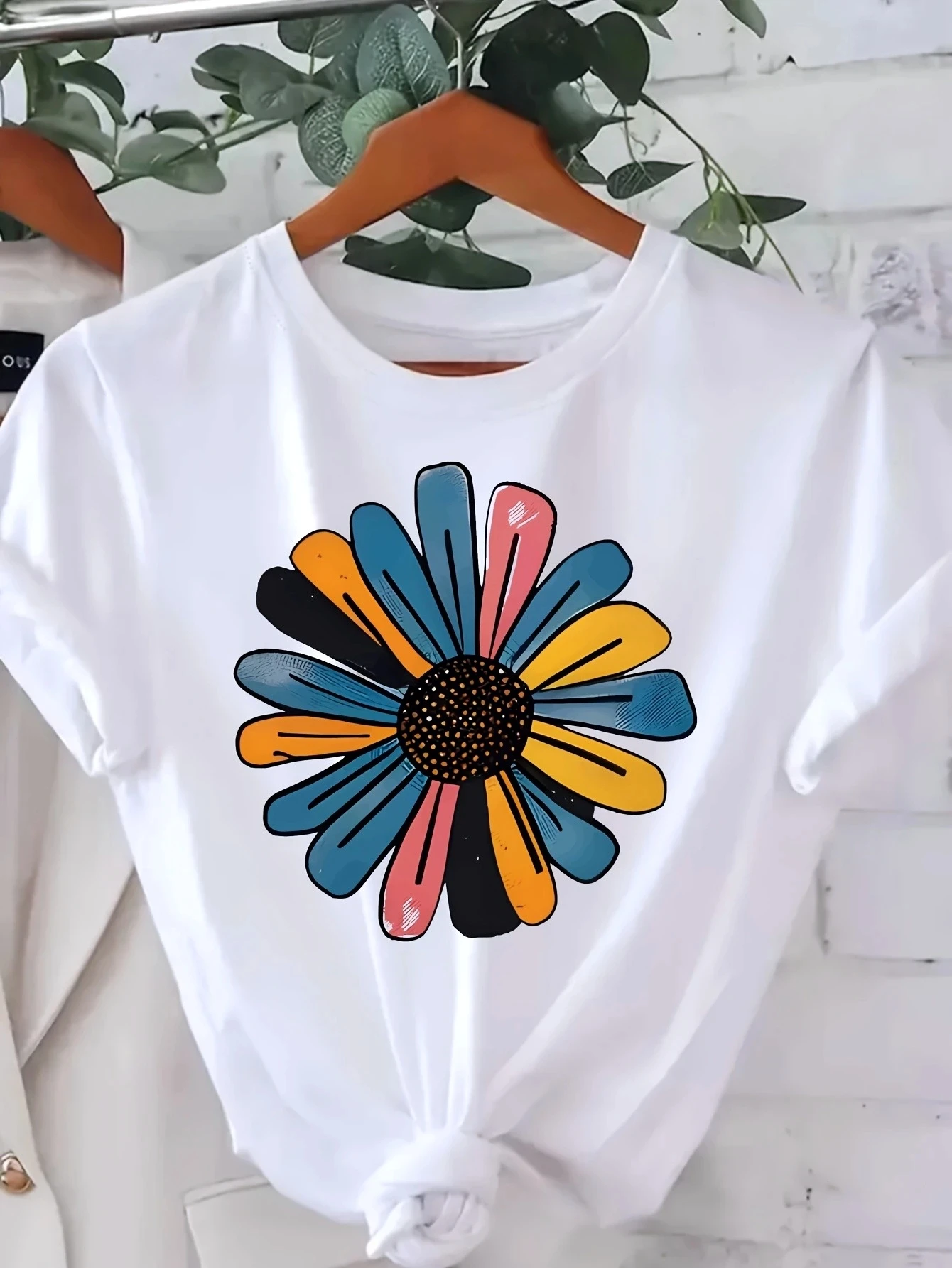 الإبداعية نمط الأسماك المطبوعة تي شيرت عارضة قصيرة الأكمام جولة الرقبة أعلى مريحة اليومية أزياء المرأة الصيف الملابس #4