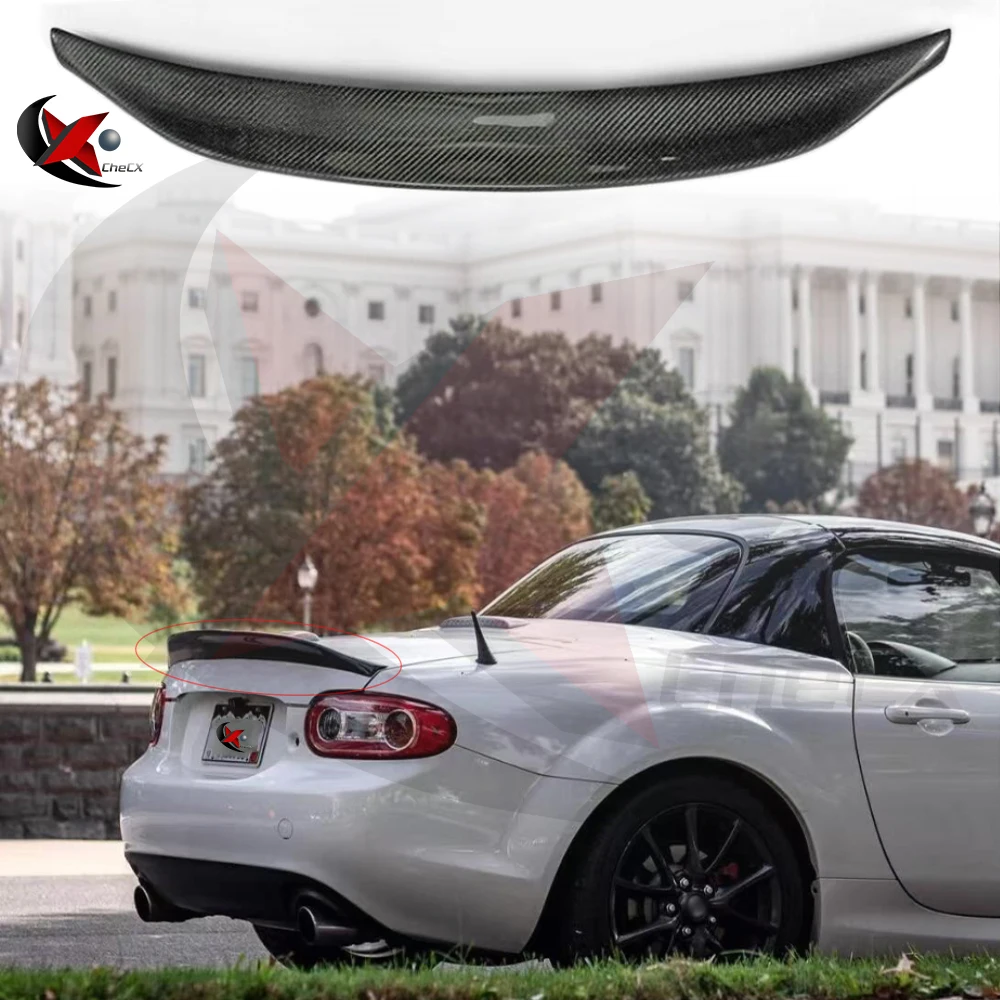 

Car-Styling For MX5 NC NCEC Roster Miata EPA Type 3 2009-2015 Carbon Fiber Rear Spoiler Fibre Trunk Wing Lip(PRHT Hard Top Only)