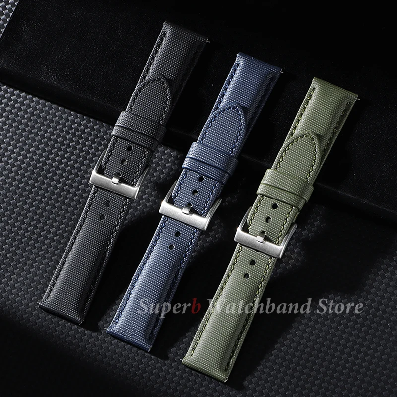 Tali Kain Layar 18Mm 20Mm 22Mm untuk Omega untuk Blancpain untuk Jam Tangan Penyelam Seiko Jam Tangan Pria Wanita Rilis Cepat Tali Jam Tangan Tahan Air