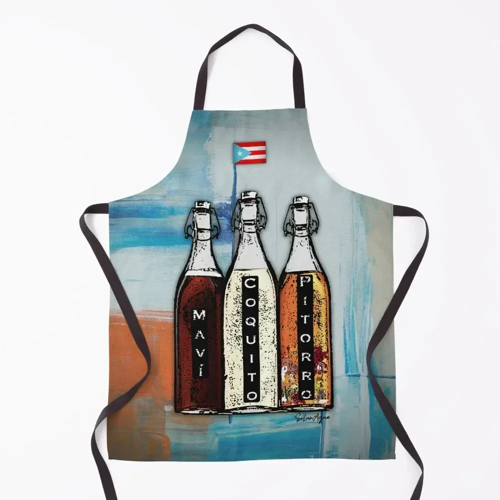 

Mavi, Coquito, Pitorro Puerto Rico Traditional Drinks Apron Woman Kitchen Kitchens For Men cook wear Home Cleaning Apron