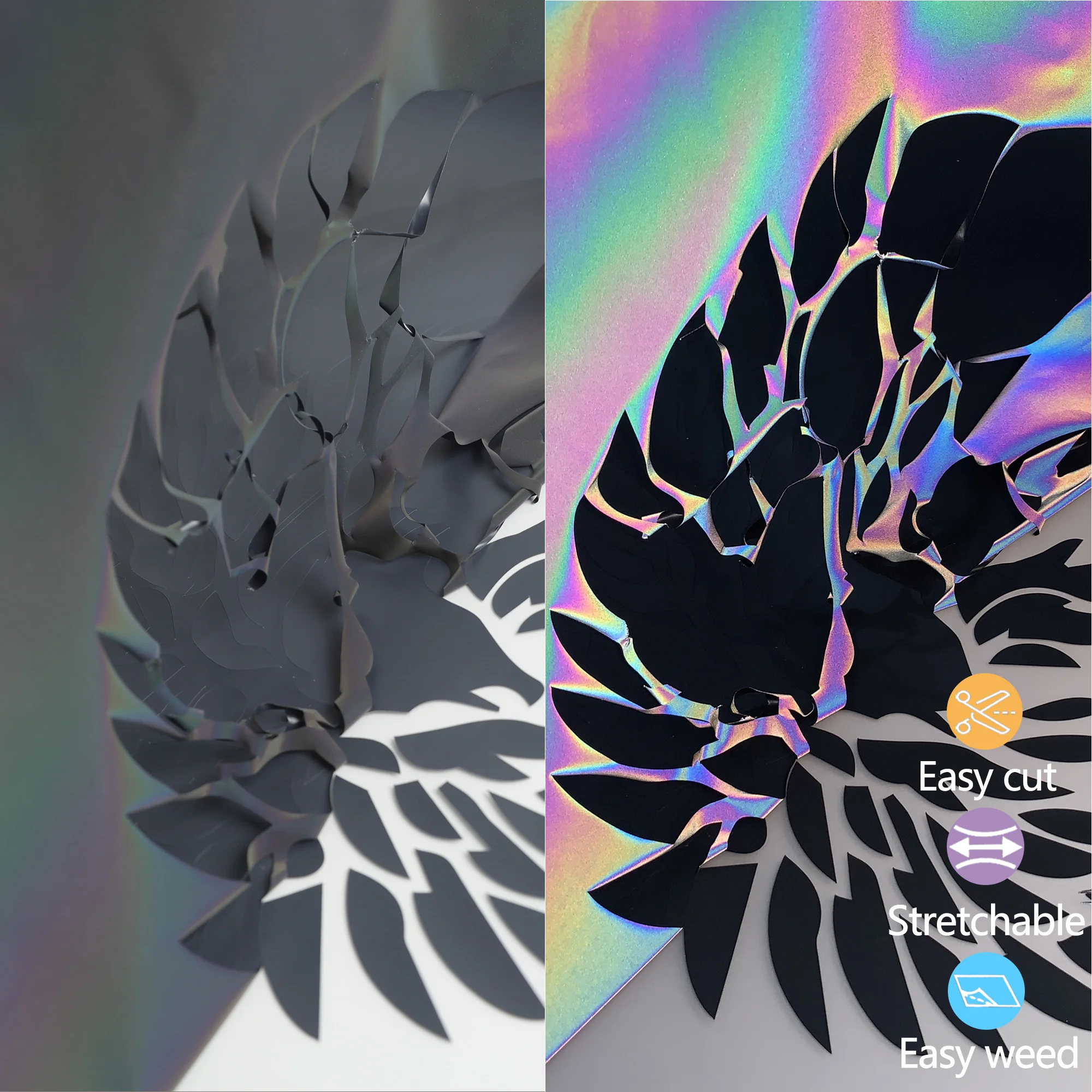 Reflective Heat Transfer Vinyl Sheets,For DIY Clothing T-Shirt Mask Jeans Backpack , Easy to Cut &Weed