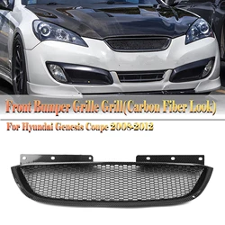 Grill Front Grille For Hyundai Genesis Coupe 2008-12 Honeycomb Style Carbon Fiber Look/Gloss/Matte Black Upper Bumper Hood Mesh