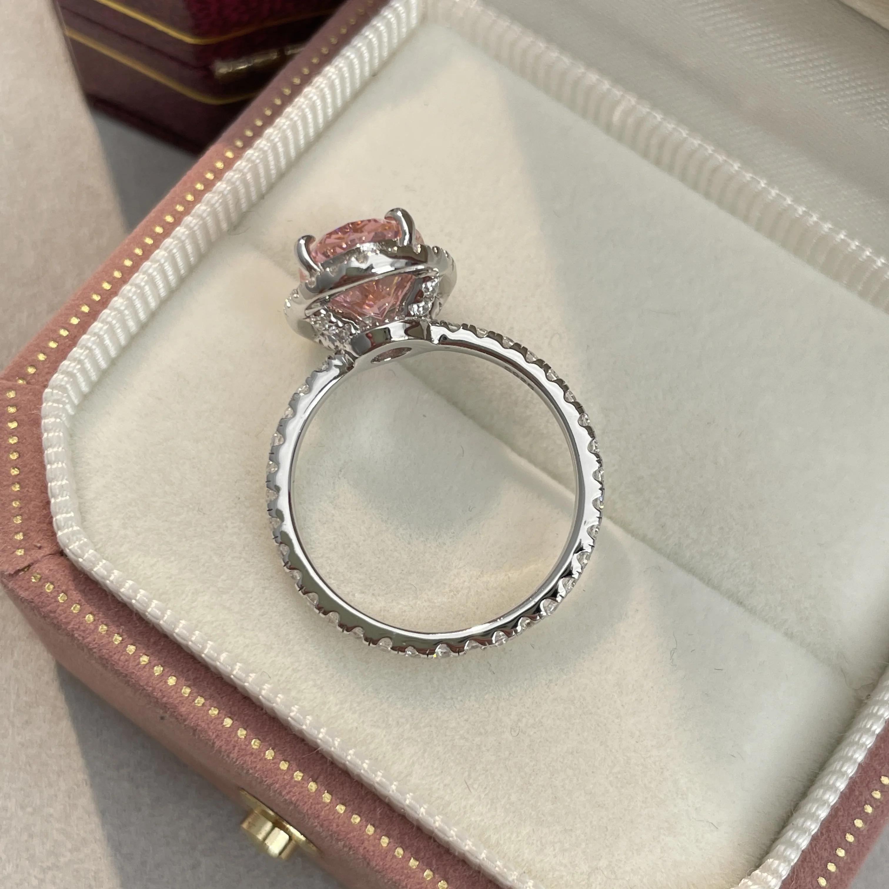 5CT Oval High Carbon Diamonds Lab Pink Yellow Gemstone Wedding Ring Women Classic 100% 925 Sterling Silver Engagement Jewelry