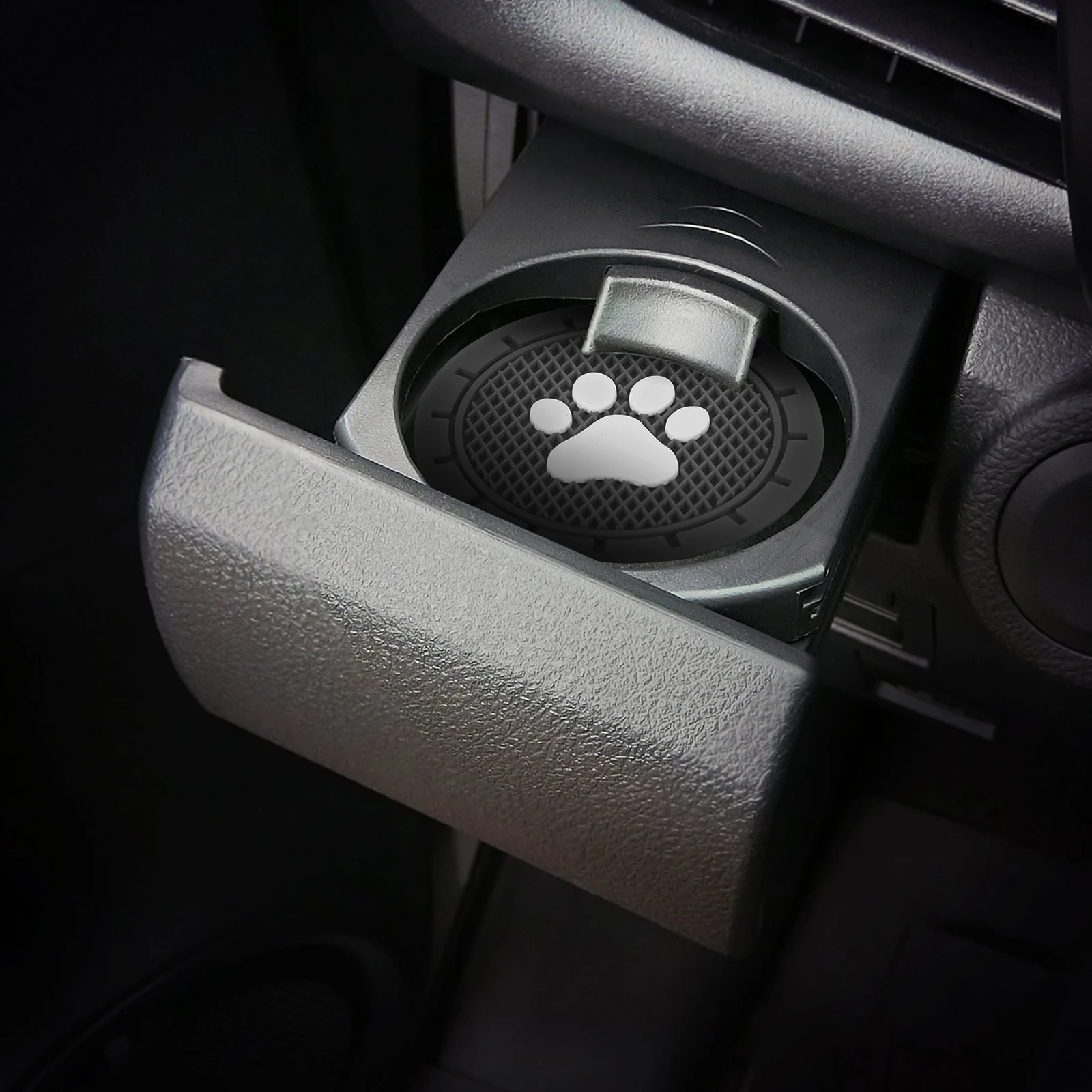 

4 Pcs Car Cup Coasters Anti Slip Heat Resistant Black Bottle Mats Vehicle Interior Accessories Van Cup Holder Pad
