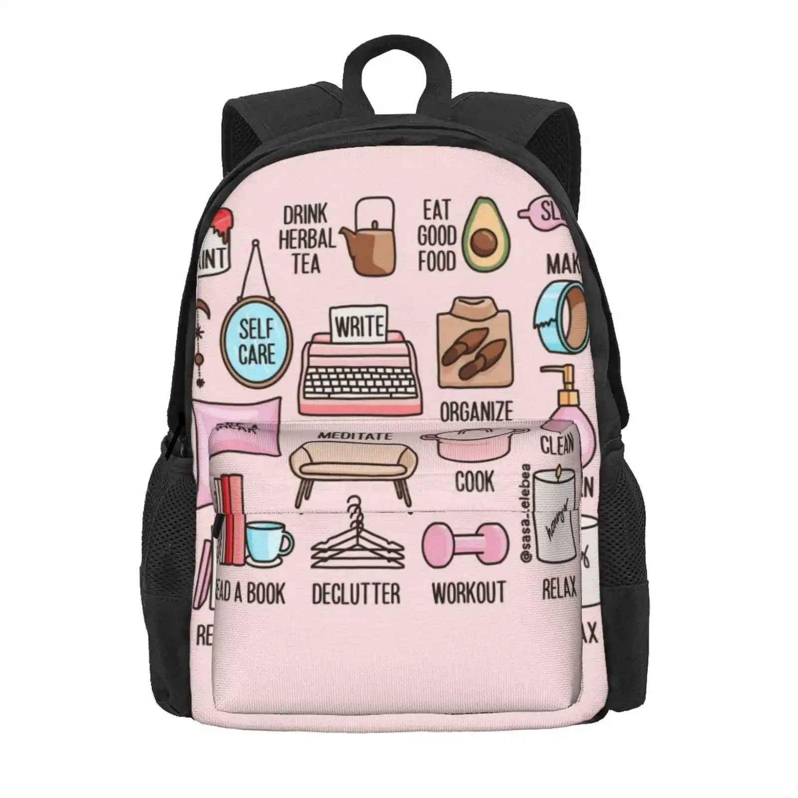 Keep It Positive By Sasa Elebea Hot Sale Schoolbag Backpack Fashion Bags Sasa Elebea Quarentine Activities Planner Meditate