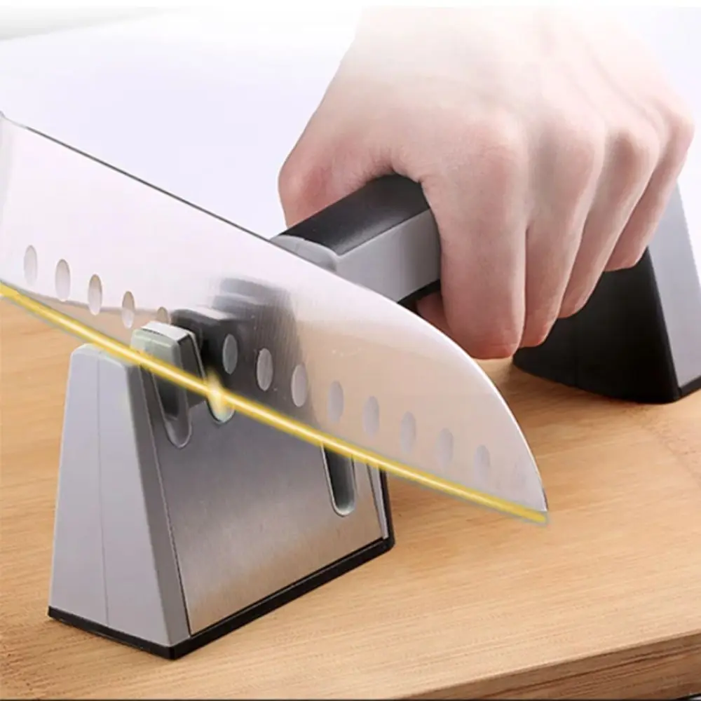 

Multifunctional Manual Fixed Angle 4 in 1 Sharpener Stainless Steel Quick Whetstone ABS Handle Cutter Grinding Stone Restaurant