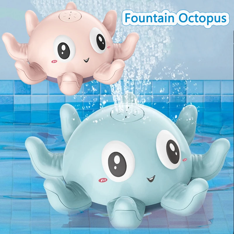 

New Baby Bath Toys Spray Water Shower Bathing Electric Octopus Automatic Sensing Squirting Water with LED Light Bathtub Toy Kids