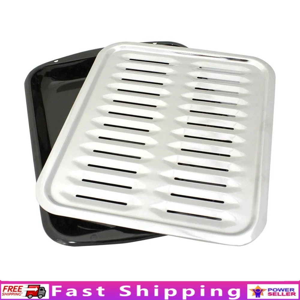 مقلاة شواء كروم شديدة التحمل، قاعدة من البورسلين الأسود، مقلاة لاحم كاملة الحجم، فرن غير لاصق، آمنة وسهلة التنظيف، أداة طبخ متينة