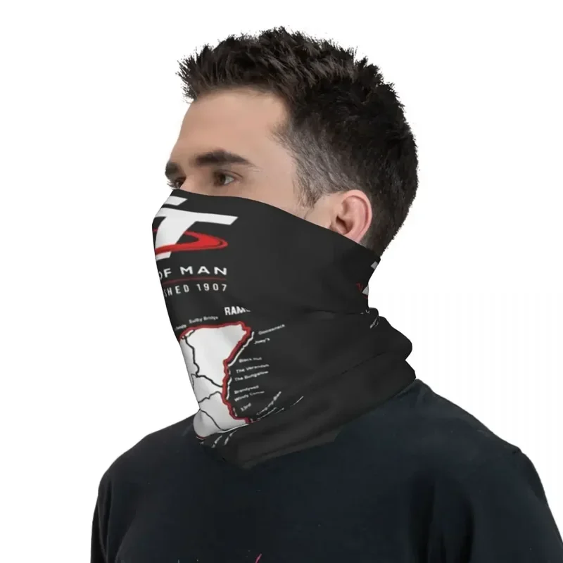 Bandana de course de moto unisexe, cagoule imprimée, écharpe ronde, bandeau de sauna chaud, cagoule d'équitation, cyclisme d'hiver, île de Man TT, adulte