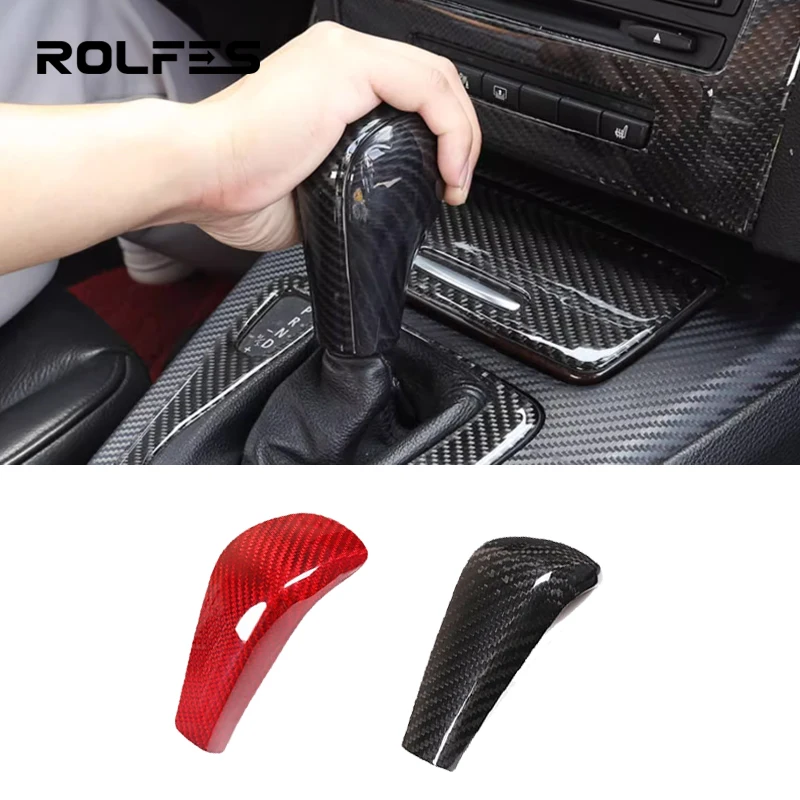 

ROLFES For BMW 1 3 Series E87 E90 E92 E93 X1 Carbon Fiber Interior Central Control Gear Shift Knob Head Cover Protective Trim