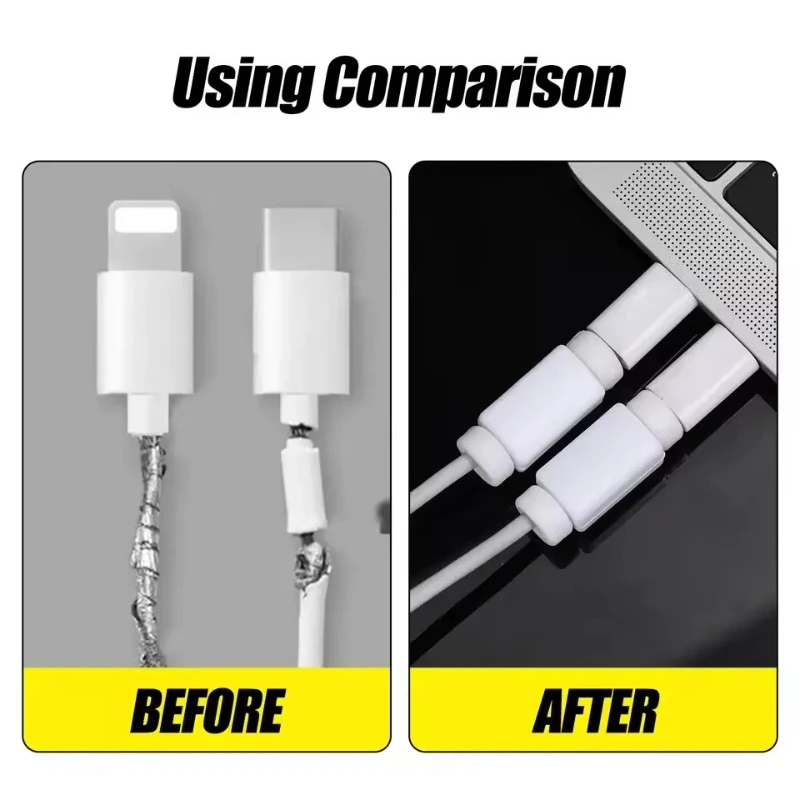 6pcs Data Cable Protectors, Charger Safety Clips, Anti-Bend And Bite-Resistant Charging Cable Covers image 4
