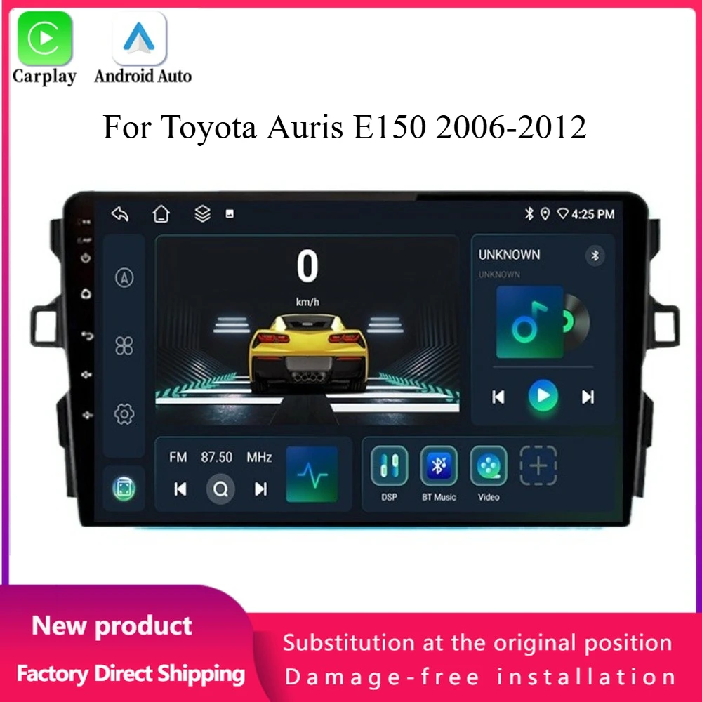 

For Toyota Auris E150 2006-2012 Car Radio Multimedia Video Android 14 4G GPS Navigation Multimedia Wireless Carplay Touch Screen