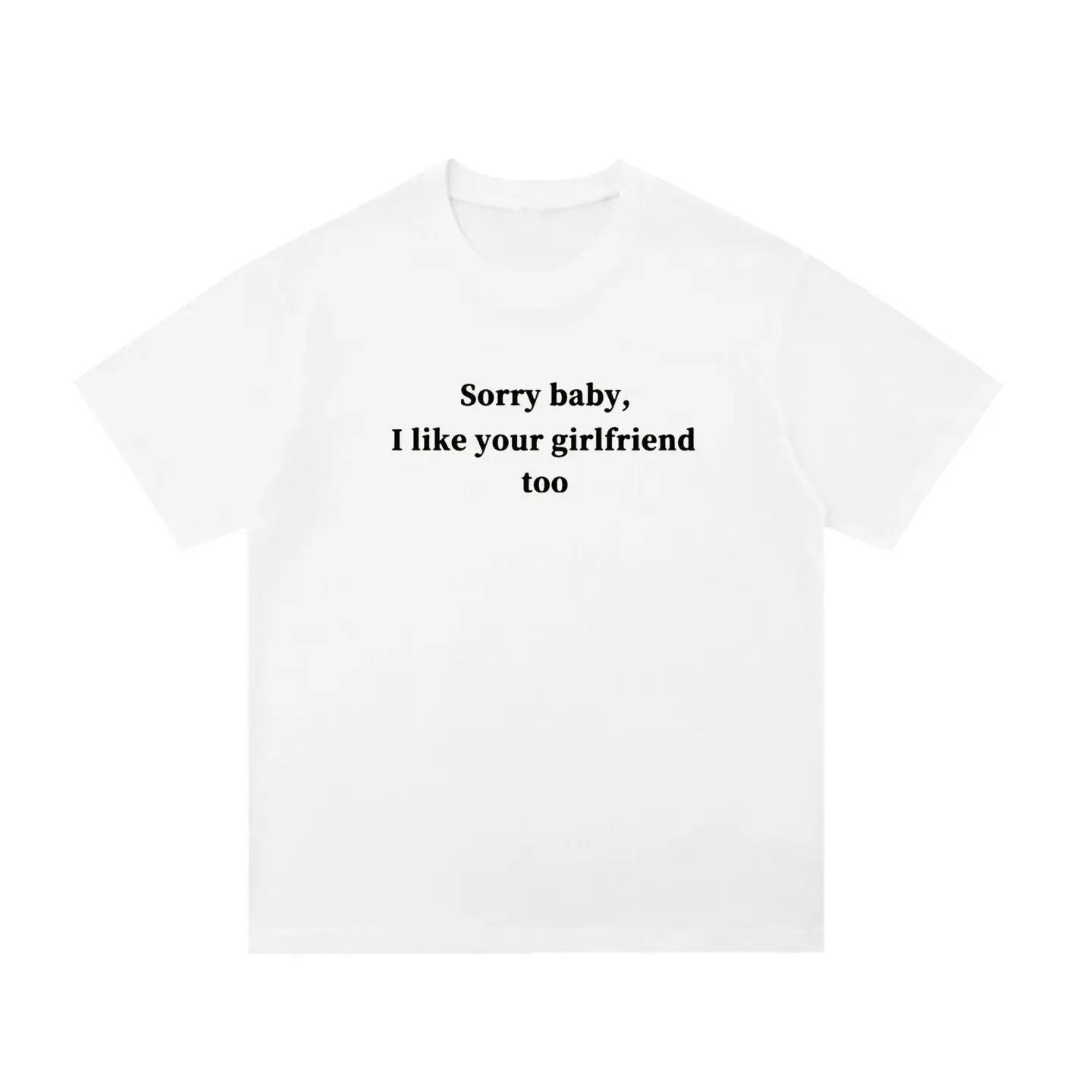 أنا أحب صديقتك أيضًا تي شيرت قصير بشعار شخصية أمريكية مقاس فضفاض من القطن الخالص نصف كم تي شيرت كبير الحجم #2