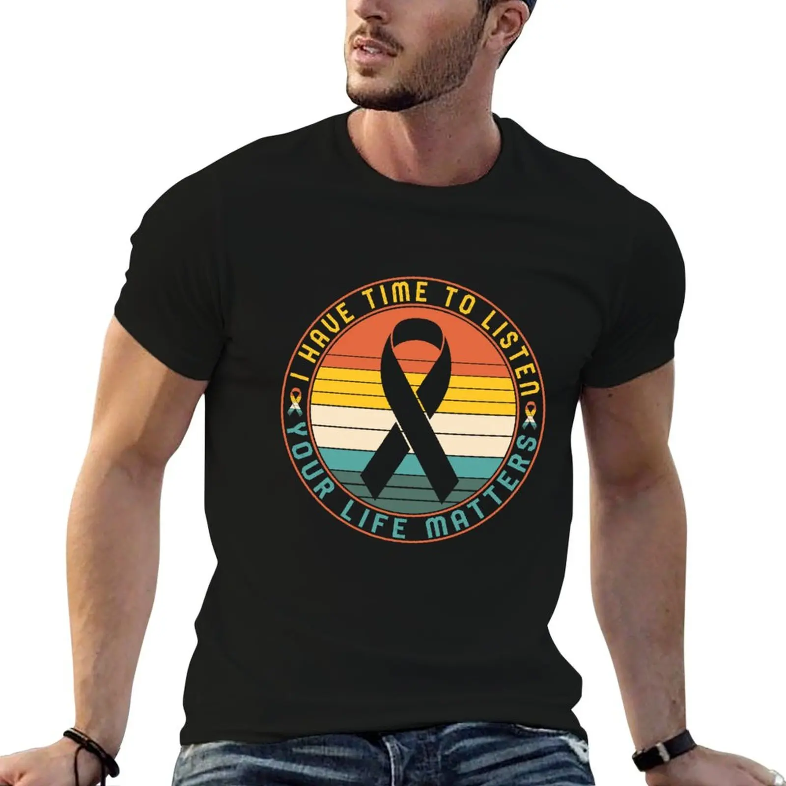 Mental Health Shirt, I Have Time To Listen Suicide Prevention Awareness Fighter Warrior Support Psychologist Vintage T-S T-Shirt