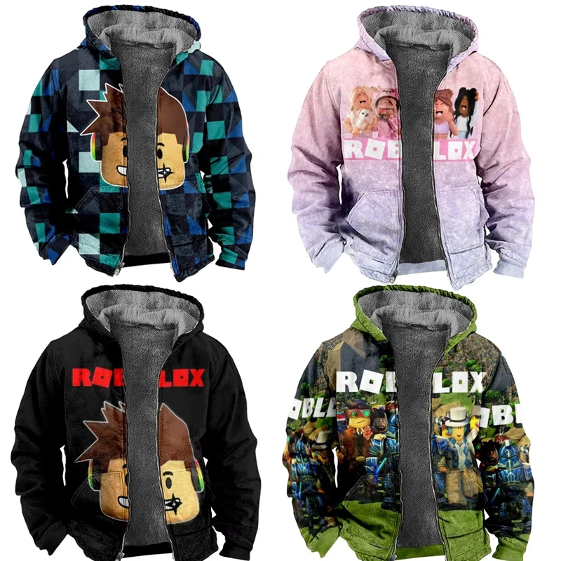 

Новый стиль, 3D игра Roblox, креативная толстовка с длинными рукавами и принтом мультфильмов, толстовка на молнии, свободный воротник, подарки на день рождения для студентов