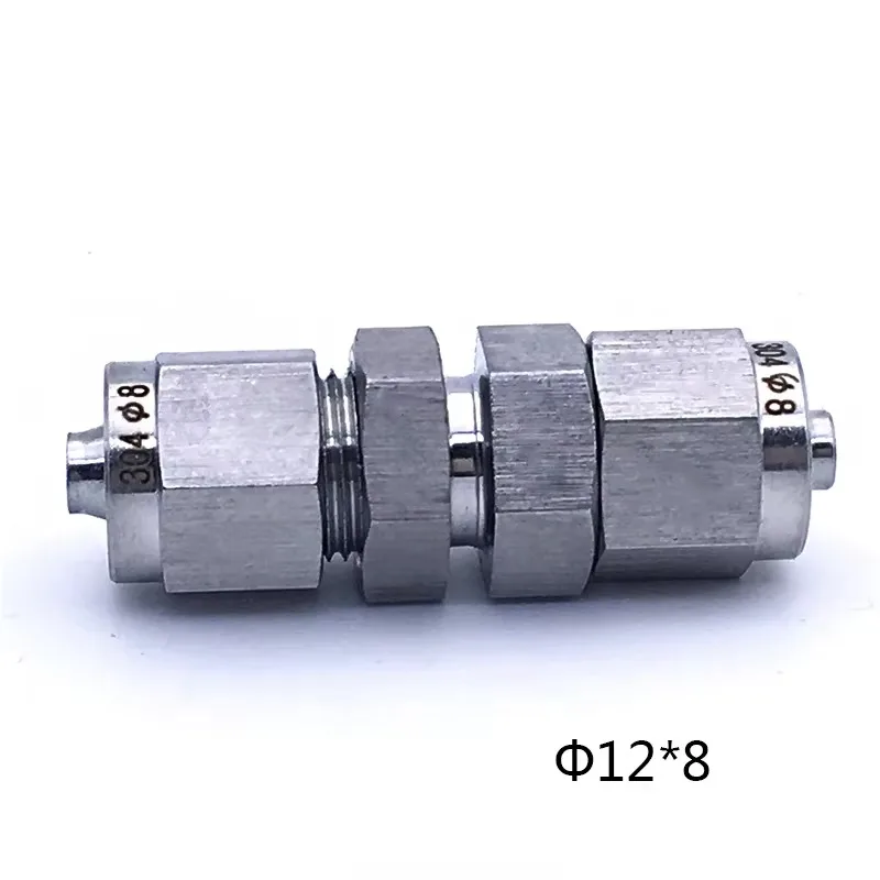 2 Way Pneumatic Bulkhead Quick Screw Fitting Wall Piercing Connector for Nylon Air Tube