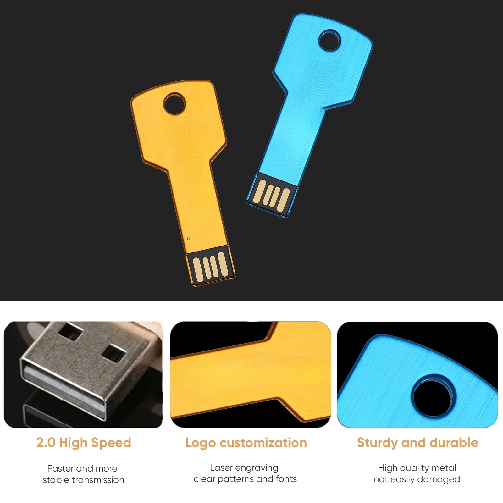 JASTER USB-Flash-Laufwerk aus Metall, 128 GB Tasten-Speicherstick, 64 GB, kreatives Geschenk, 32 GB, schwarze U-Disk, 16 GB externer Speicher, 8 GB, 4 GB