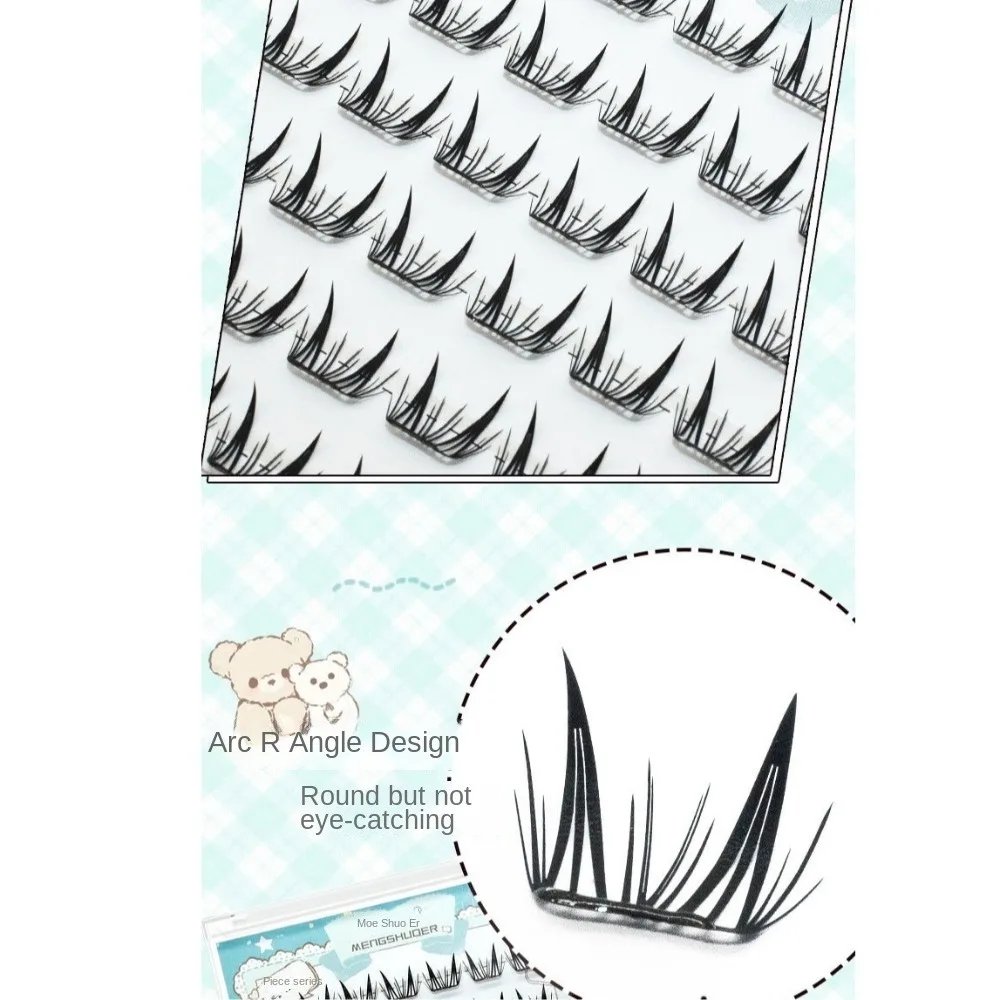 Ciglia finte naturali soffici senza colla Arricciatura naturale Ciglia finte autoadesive Occhio Manga Senza colla Cluster di ciglia Abbigliamento quotidiano