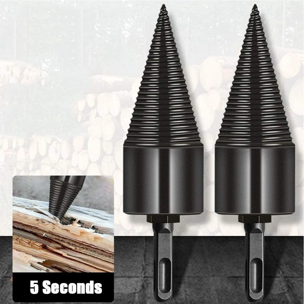 32/38/42/45/50mm Quality HSS Firewood Splitter Drill Bit Round/Hex/Triangle Shank Wood Split Cone Drill Bit Woodworking Tools