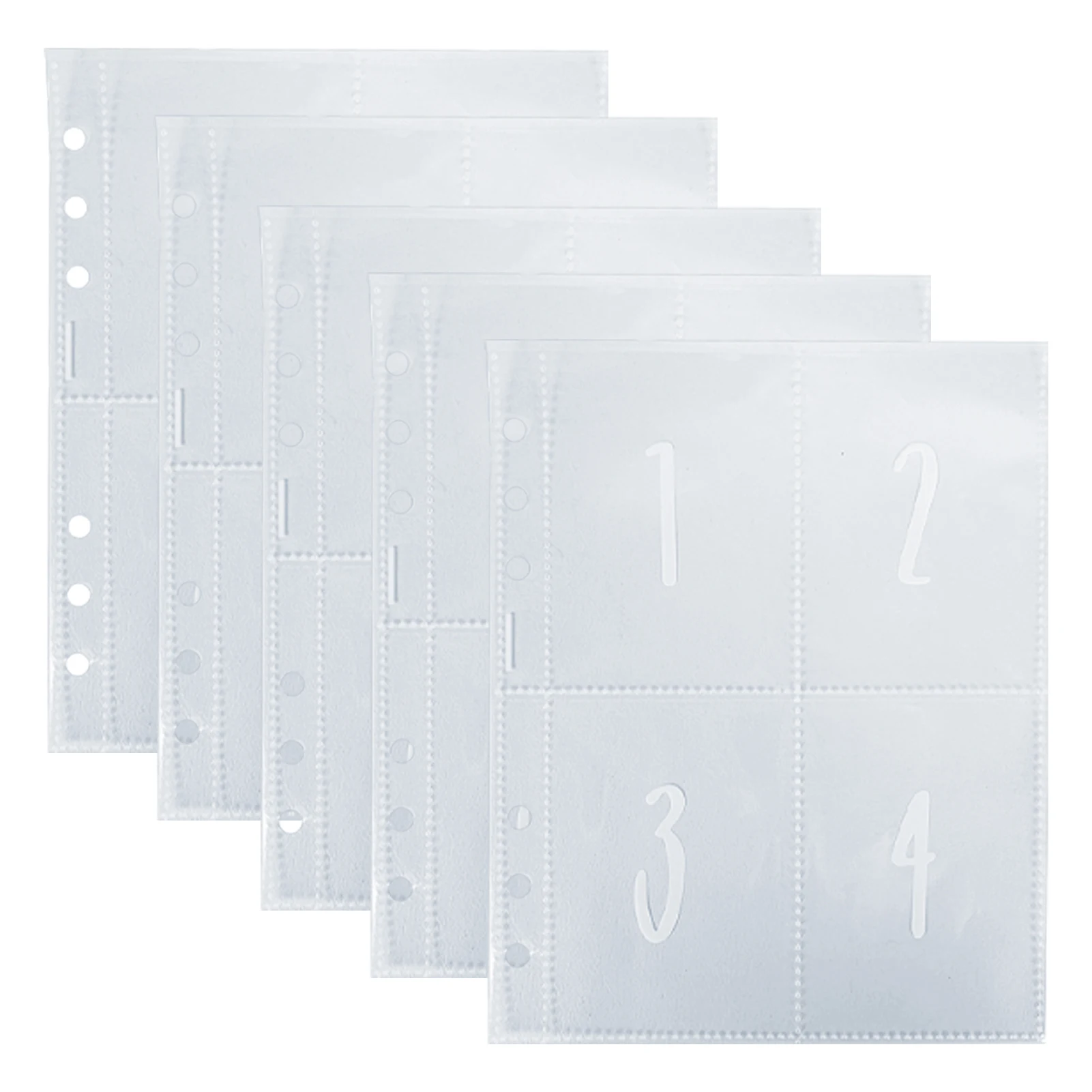 25sheets Binder Pocket Portable School Document Practical Cash Multifunctional Photo Clear Lattice For A5 Loose Leaf Home Office