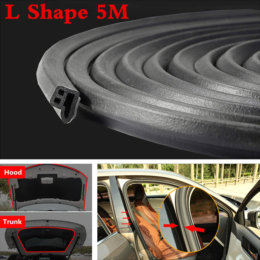 1Pcs 5M L Shape Seal Strip Car Door Hood Trunk Trim Edge Moulding Rubber Weatherstrip Weatherstrip Trim Edge Fast delivery