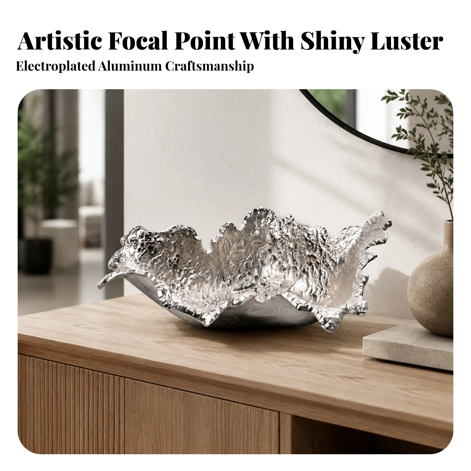Oval Decorative Bowl Irregular Sculptural Bowl Key Dish Versatile Tray Functional for Living Room, Coffee Table