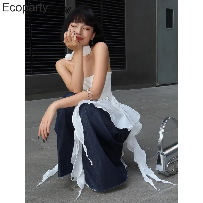 Summer Sexy Off-Shoulder Lace Women Crop Top 2025 Casual Strapless Halter Streetwear Fashion Club Party Lady Tank Top