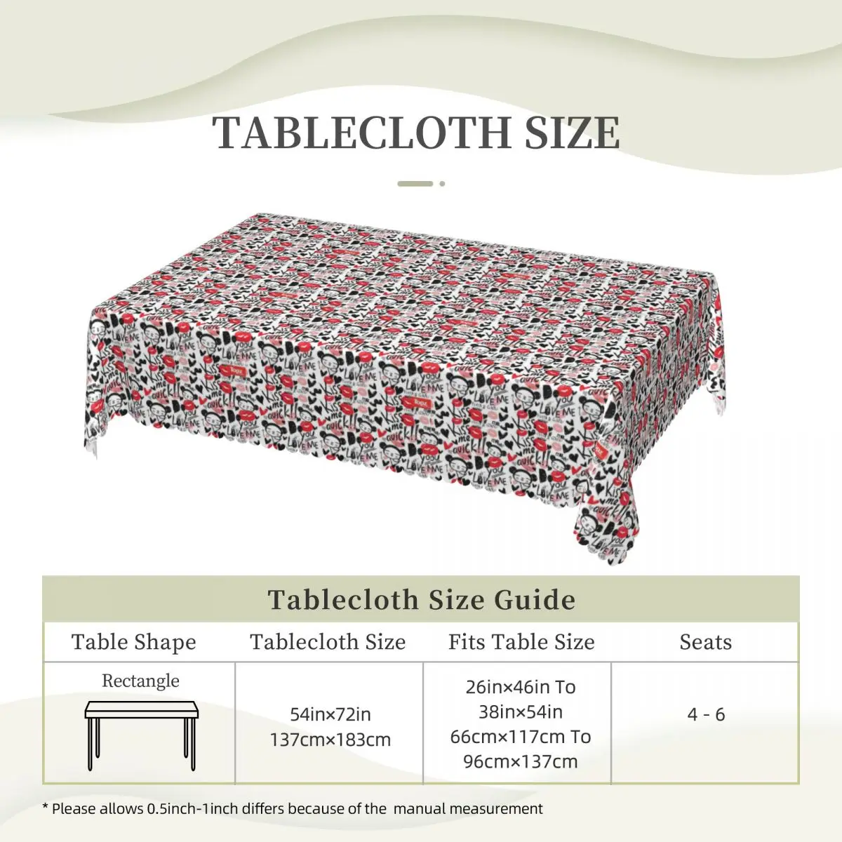 Pucca Custom Rectangular Tablecloth Oilproof Table Cover for Festival Party Decorations Table Cloth