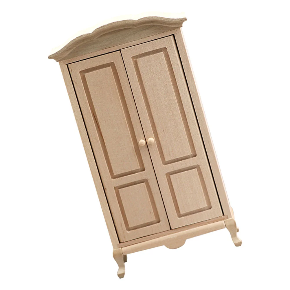 

Simulated Wardrobe Tiny Furniture Wooden Decor Miniature Model House Closet Decorative Armoire