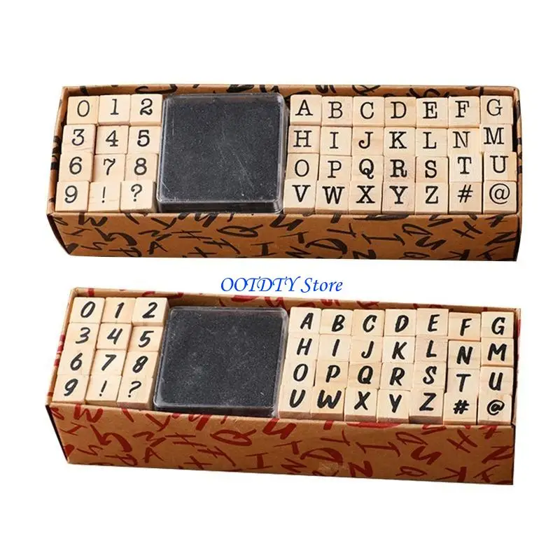 367A 40Pcs/Box Number Letter Stamp Typewriter Font Handwriting Word for Journal Scrapbooking Planner Diary Stamps