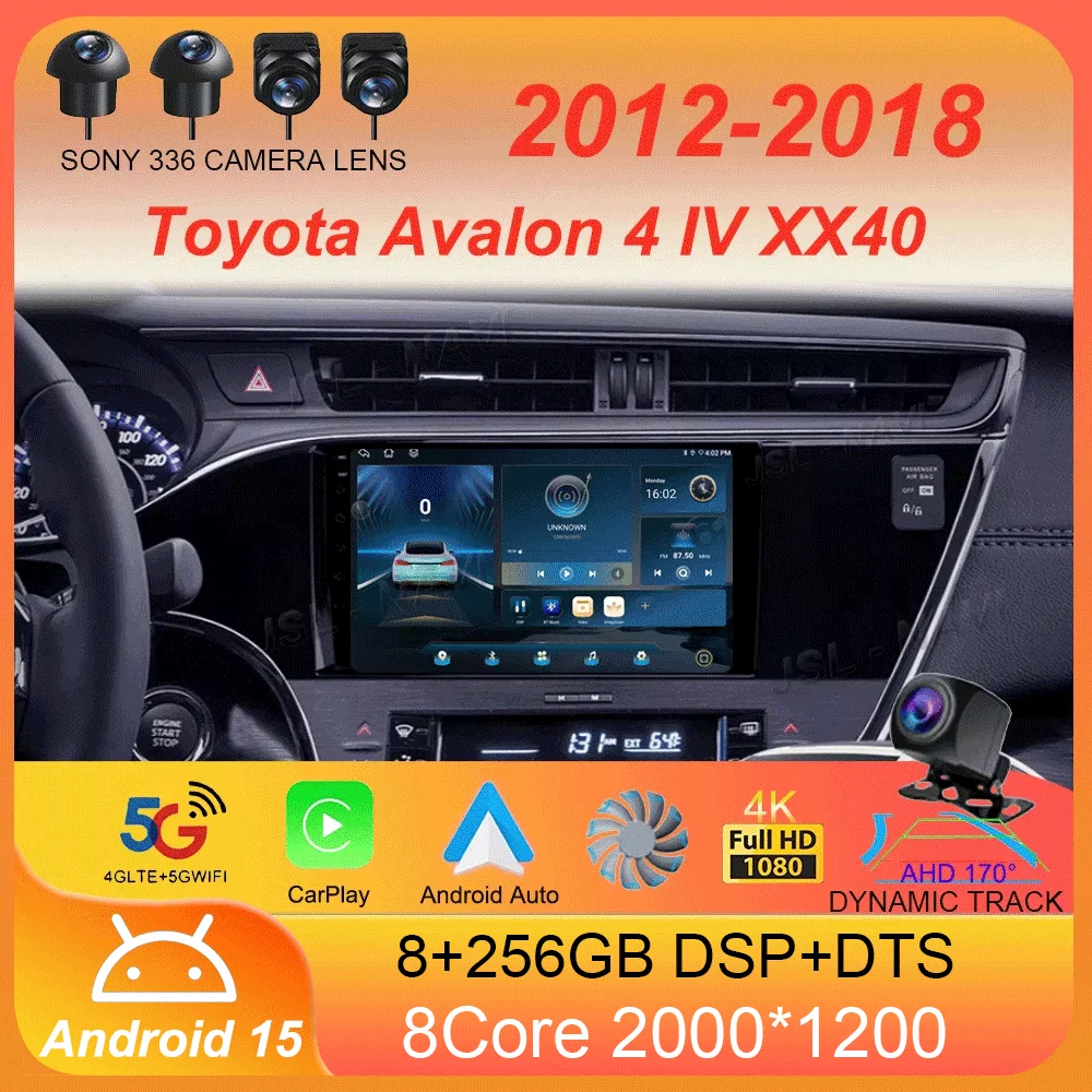 

Car Radio Android 15 For Toyota Avalon 4 IV XX40 2012-2018 Auto Carplay Screen Automotivo Bluetooth Stereo Multimedia Player GPS